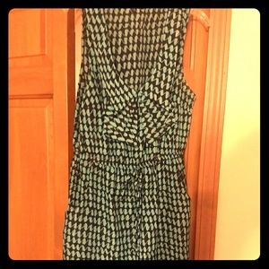 Green and black short dress